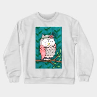 Spring Peaceful Owl Crewneck Sweatshirt